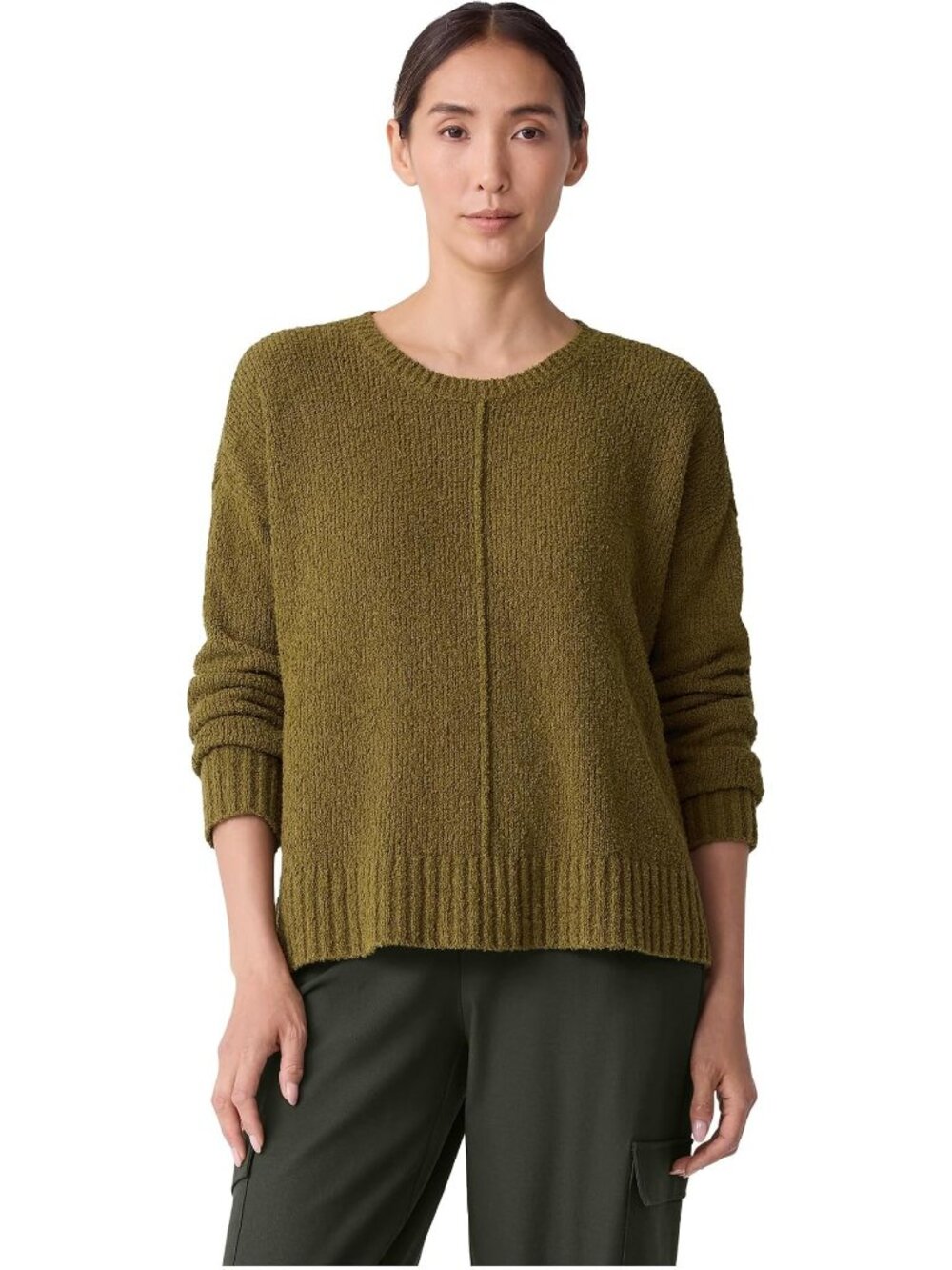 NWT Eileen Fisher Organic Cotton Fluff Sweater M Moss
